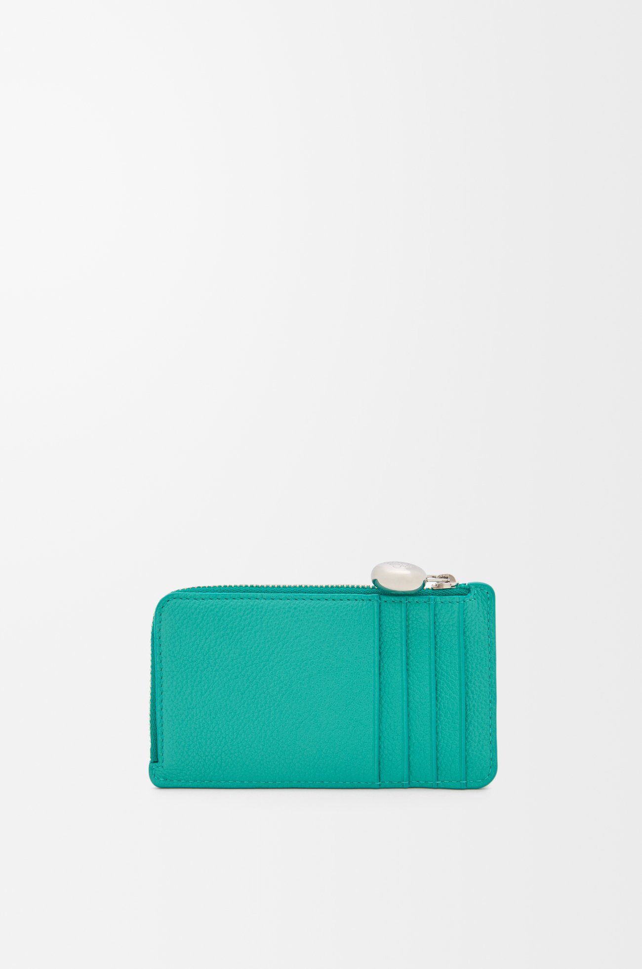 LOEWE Pebble coin cardholder in pebble grained calfskin Aquamarine