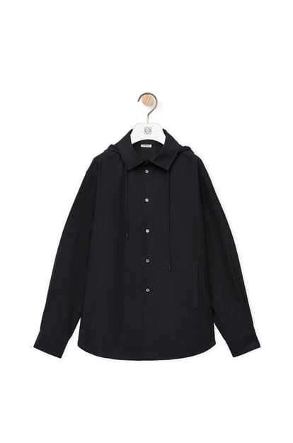 LOEWE Hooded overshirt in cotton Black