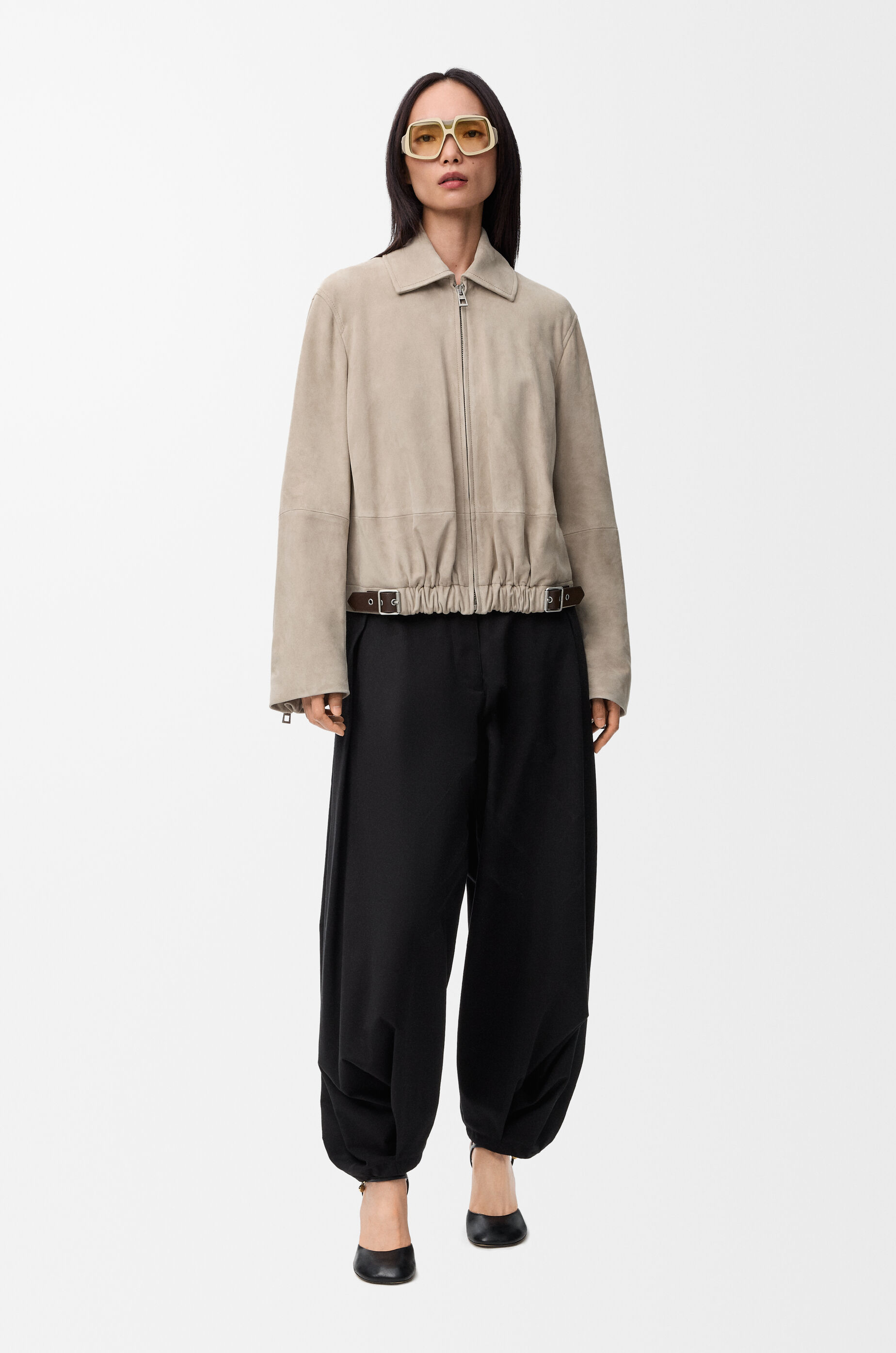 ベルテッド ジャケット（スエードゴートスキン） ベージュ - LOEWE