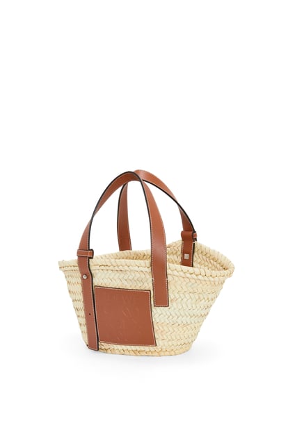 LOEWE Small Basket bag in raffia and calfskin Natural/Tan plp_rd