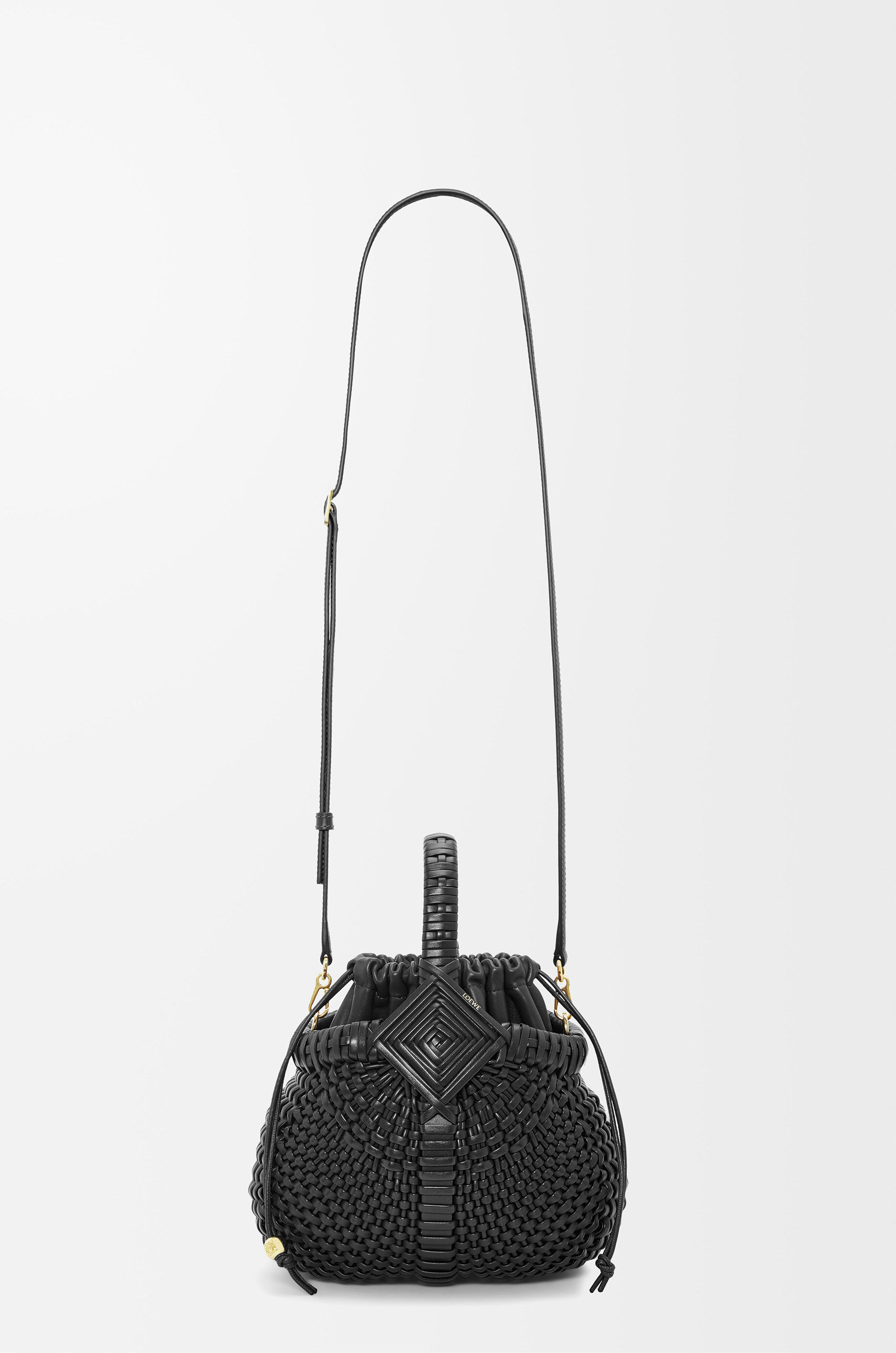 PRA 25 BASKET BAG IN BLACK CALFSKIN