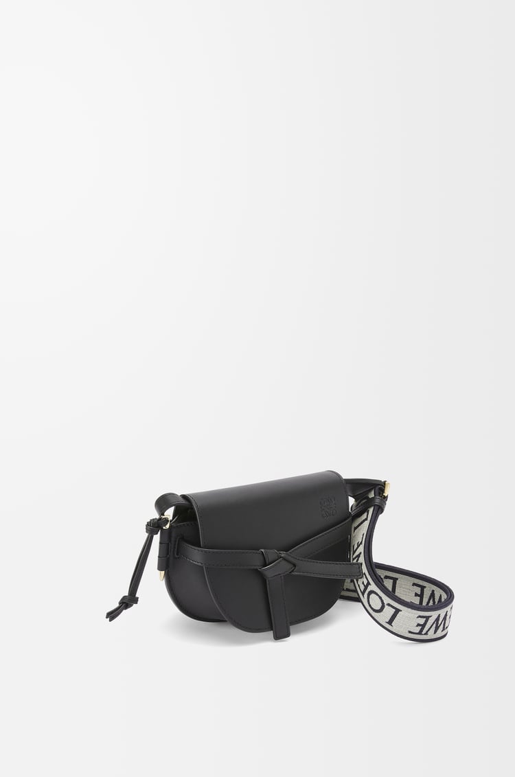 LOEWE Mini Gate Dual bag in soft calfskin and jacquard Black