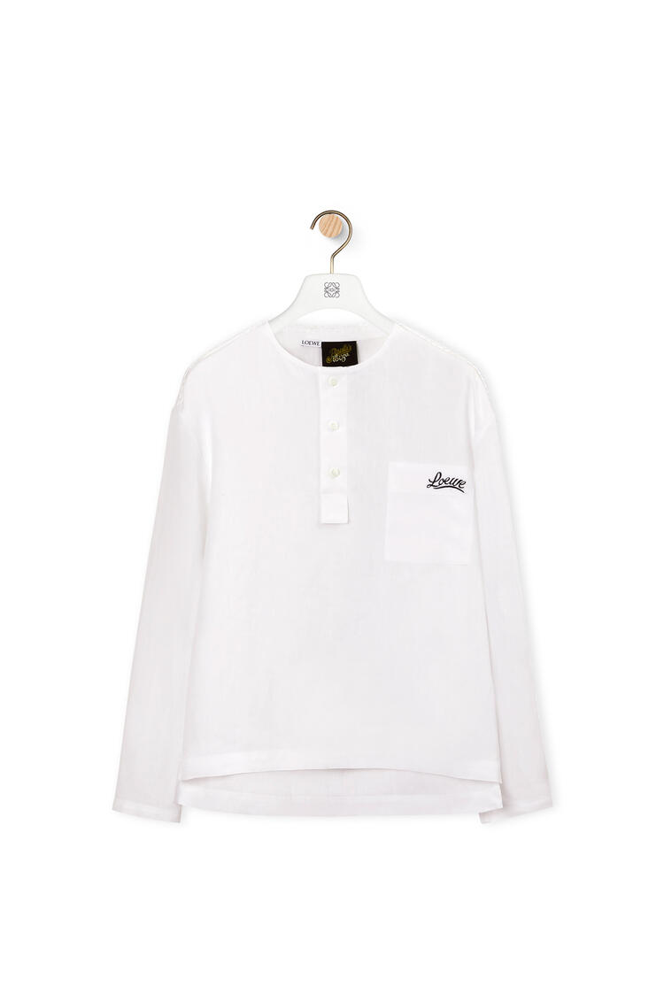 LOEWE Buttoned pullover shirt in linen White