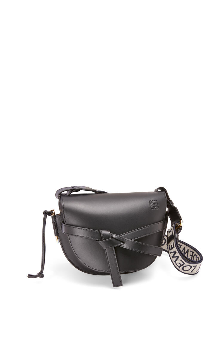 LOEWE Small Gate bag in soft calfskin and jacquard Black