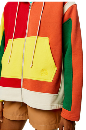 LOEWE Sudadera oversize en algodón con capucha y cremallera Multicolor