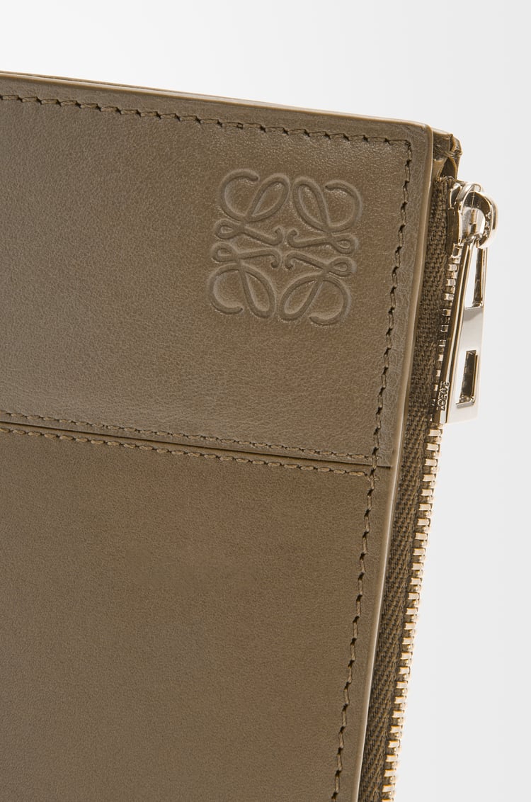 LOEWE Slim compact wallet in shiny calfskin	 Dark Khaki Green/Khaki Green