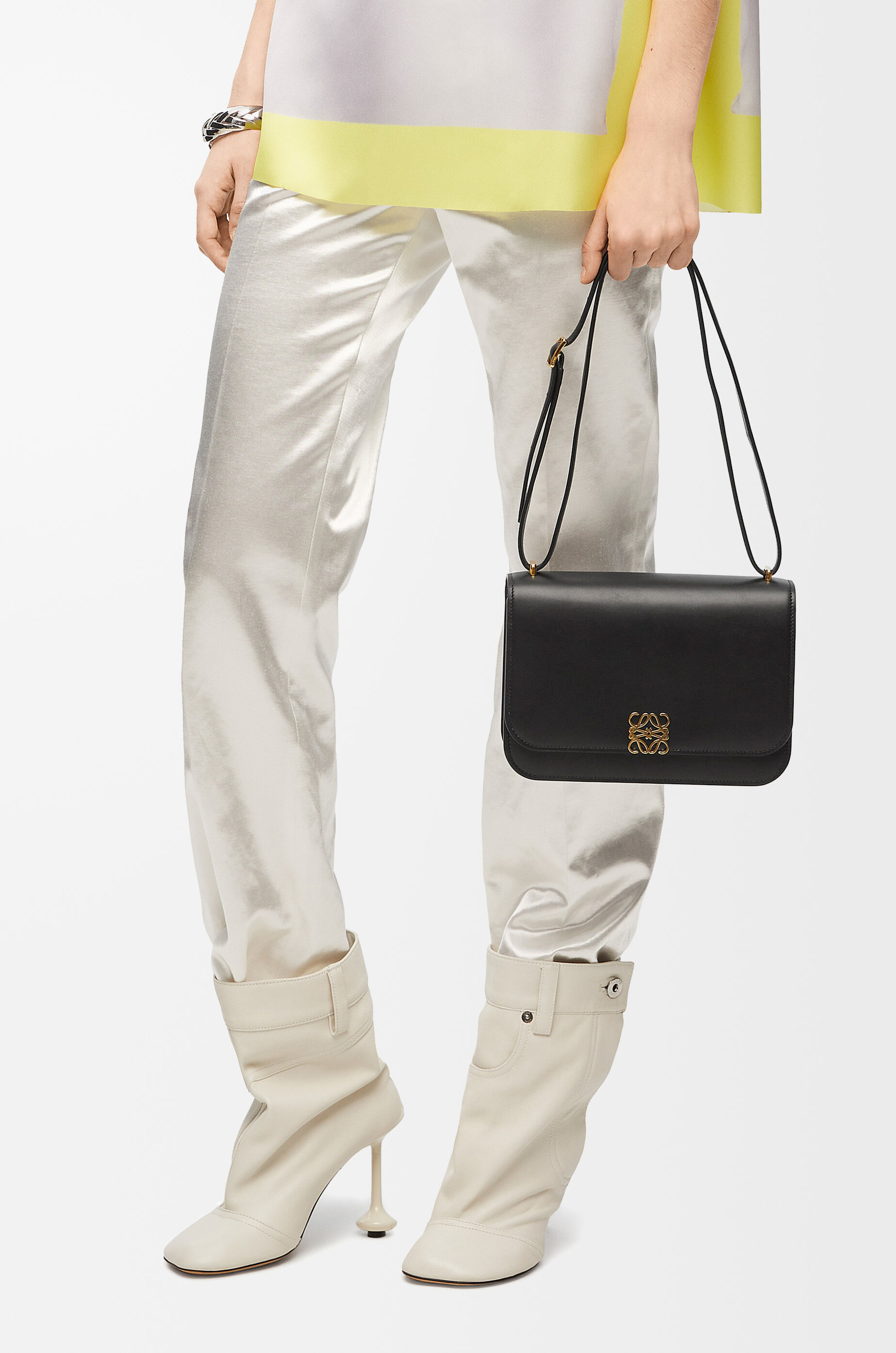 Goya bag in silk calfskin Black LOEWE