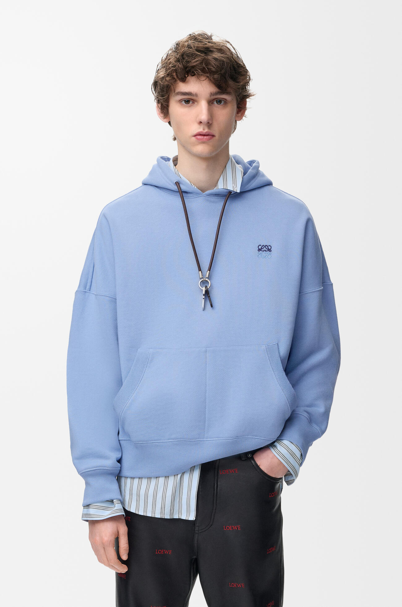 LOEWE Hoodie in cotton Light Blue