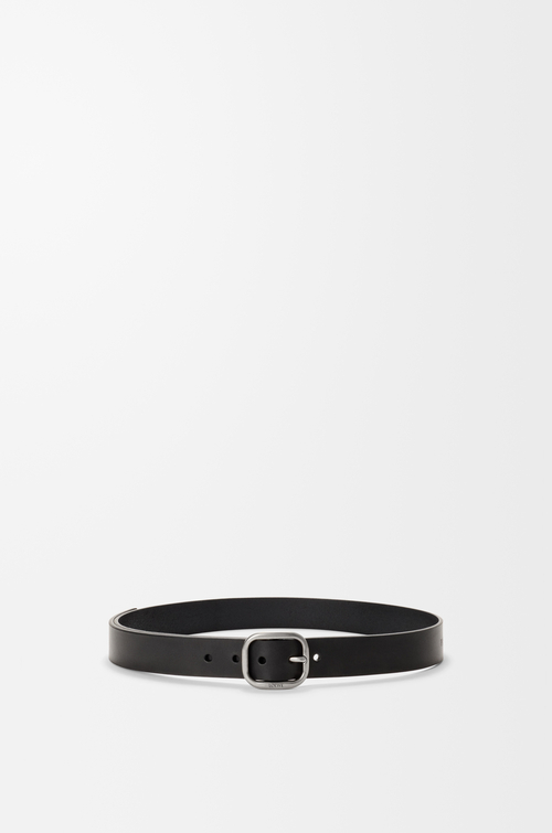 LOEWE Cinturón curvilíneo en piel de ternera clásica  Negro/Paladio Vintage