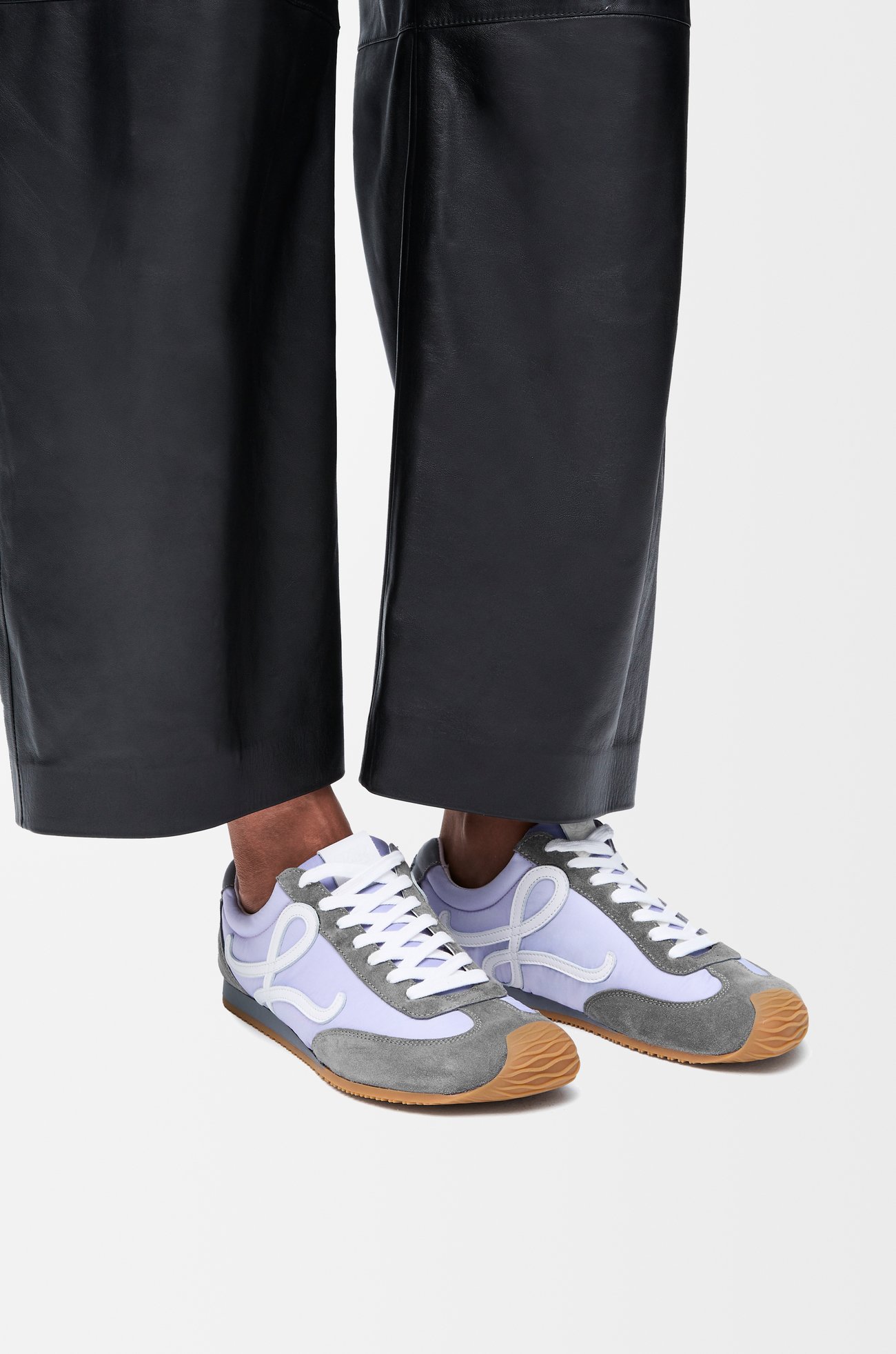 LOEWE Ballet Runner 2.0 in nylon and calfskin Lilac/White/Grey
