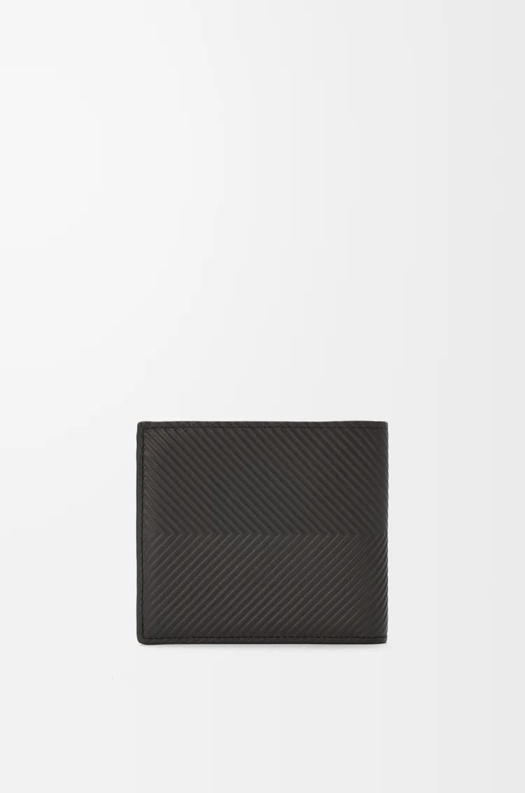LOEWE Portefeuille à deux volets en cuir de veau classique texturé Gris Foncé