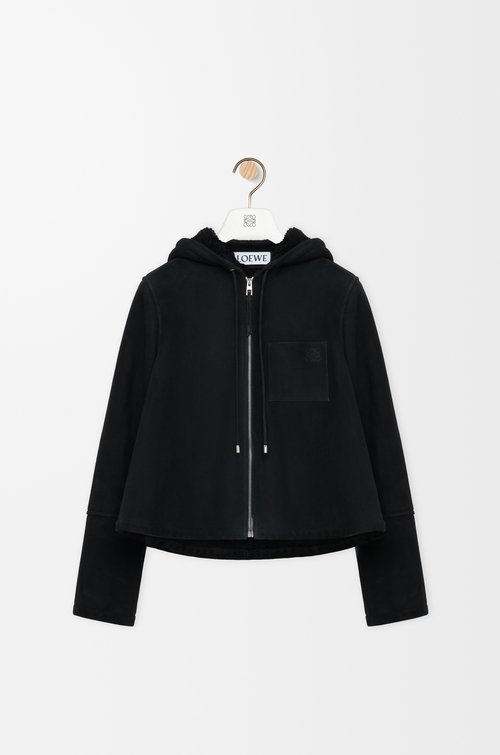 LOEWE Hooded jacket in shearling 블랙