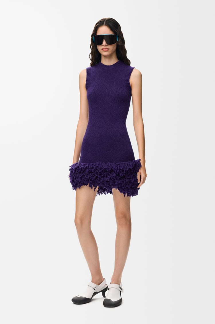 LOEWE Vestido en mezcla de lana Morado