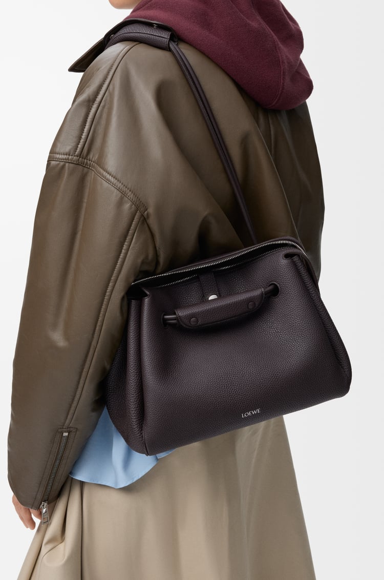 LOEWE Medium Madrid bag in supple grained calfskin Dark Ebony