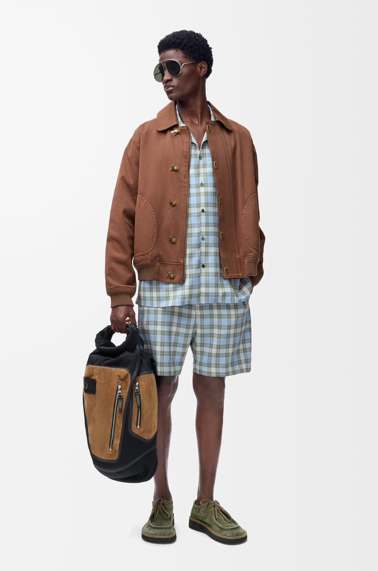 LOEWE Shorts in wool blend Light Blue/White