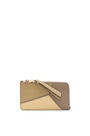 LOEWE Puzzle coin cardholder in classic calfskin Clay Green/Butter