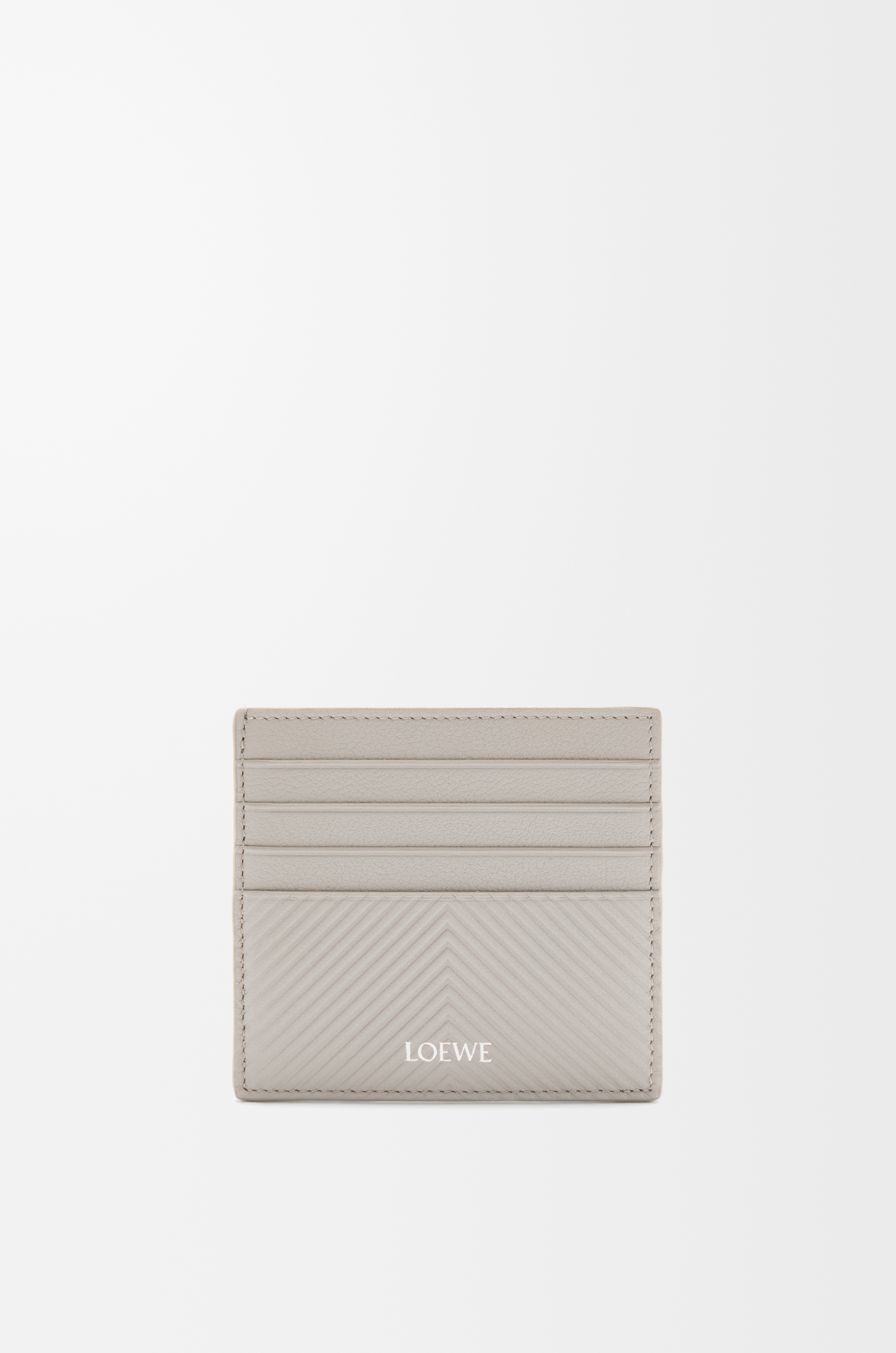 LOEWE Open cardholder in textured classic calfskin Shell Grey plp_rd