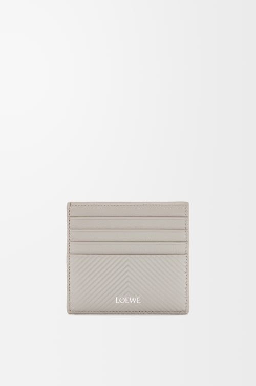 LOEWE 紋理經典小牛皮開放式卡夾 貝殼灰