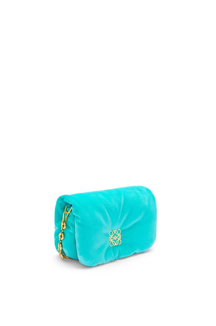 LOEWE Mini Puffer Goya bag in velvet Caribbean Blue