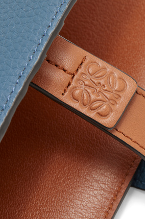 LOEWE Medium vertical wallet in soft grained calfskin Steel Blue/Tan plp_rd