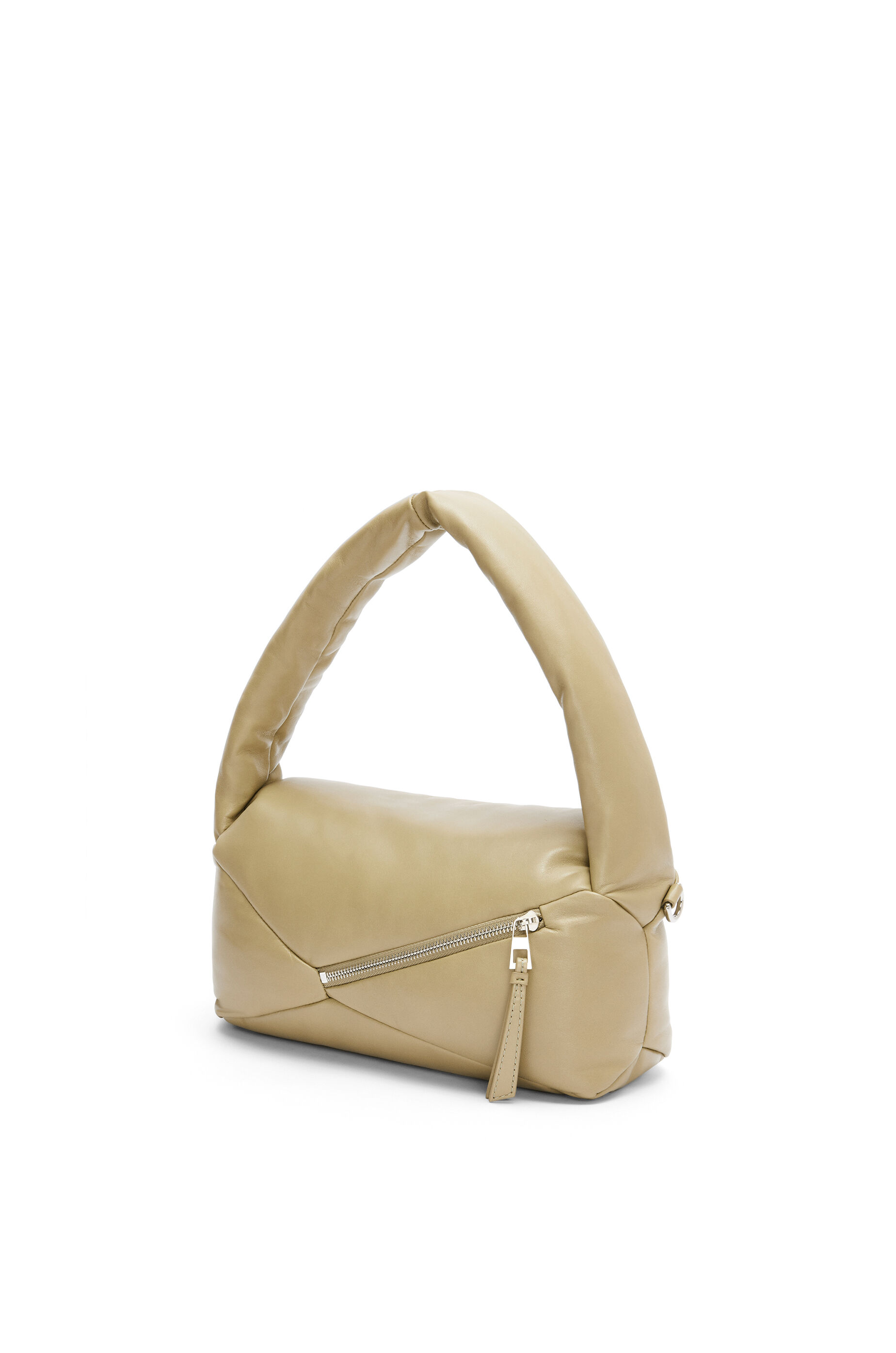 Puffer Puzzle Hobo bag in shiny nappa lambskin Clay Green LOEWE