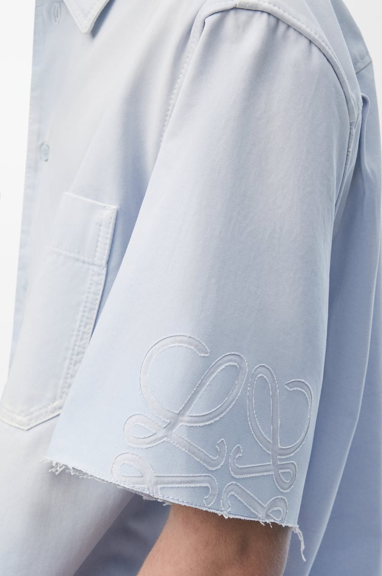 LOEWE Camisa de manga corta Anagram en algodón Azul Cielo