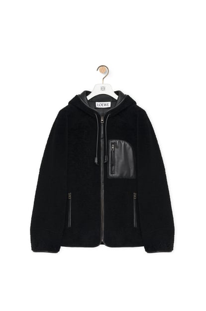 LOEWE Hooded jacket in shearling Black plp_rd