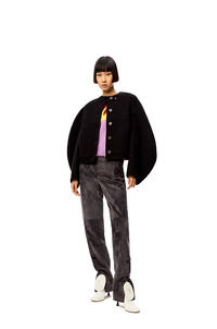 LOEWE Circular sleeve button jacket in wool and cashmere Black pdp_rd