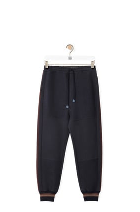 LOEWE Contrasting rib jogging trousers in cotton Dark Navy Blue plp_rd