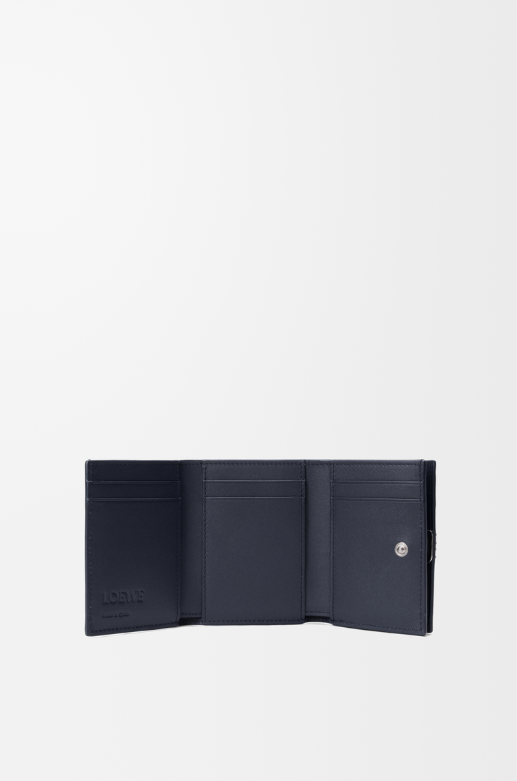 LOEWE 鹅卵石纹牛皮革 Anagram 三折钱包 深海军蓝