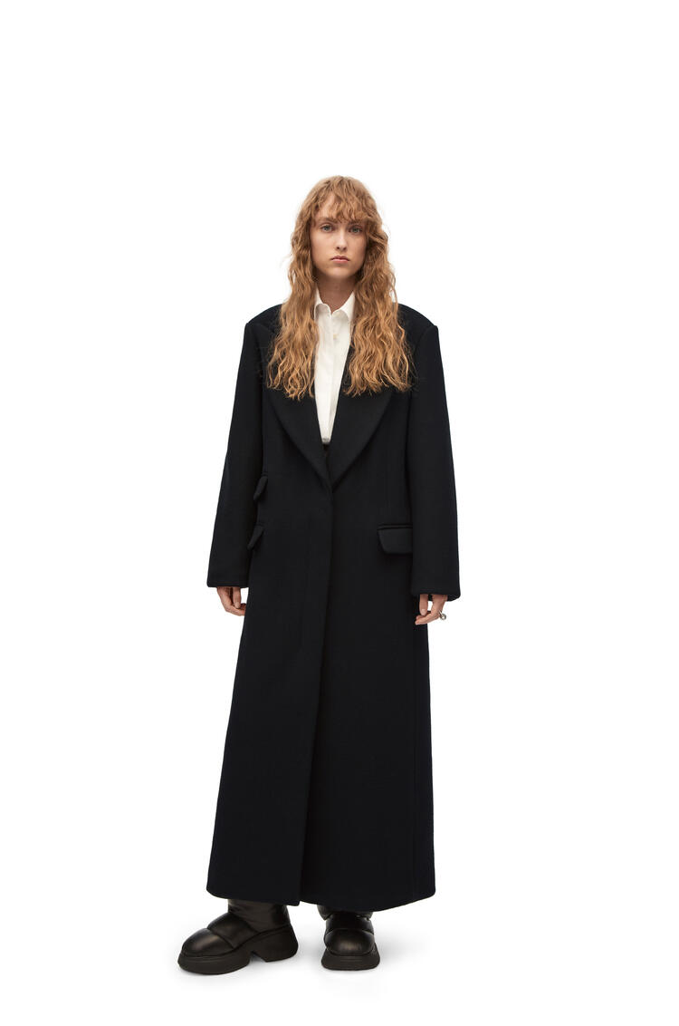 LOEWE Single breasted coat in wool and cashmere Black