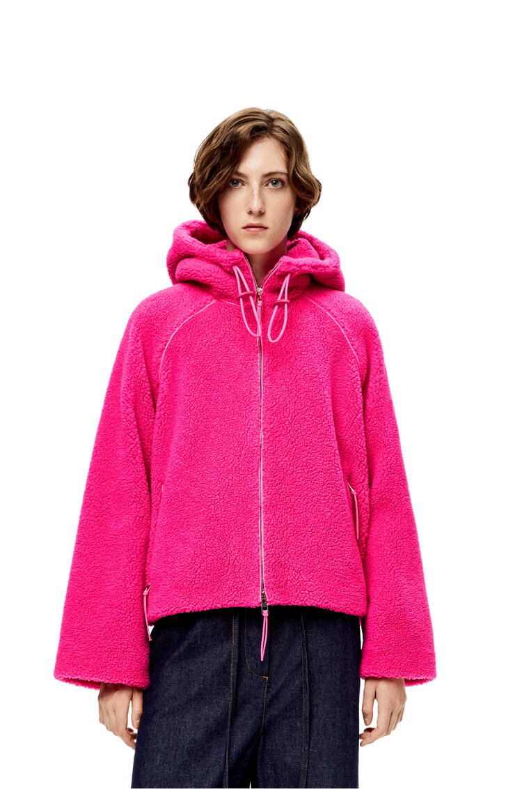 LOEWE Zip jacket in fleece Fluo Pink pdp_rd