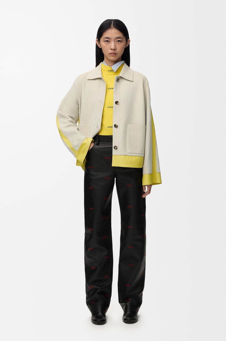 LOEWE Turn-up jacket in suede lambskin Light Grey