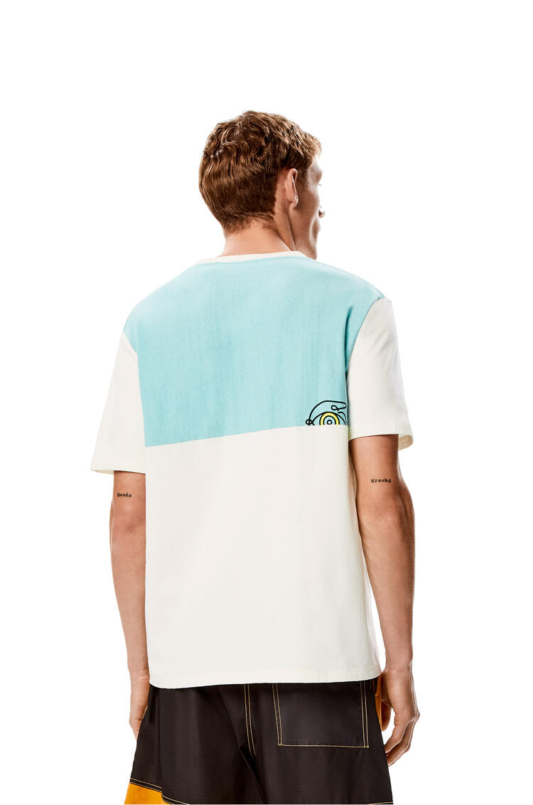 LOEWE Camiseta de algodón suprarreciclado con logotipo Blanco/Multicolor pdp_rd