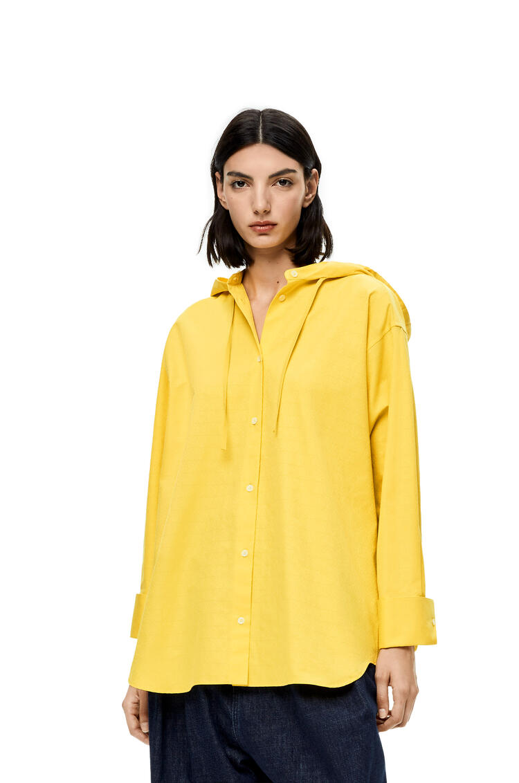 LOEWE Anagram jacquard hooded shirt in cotton Yellow pdp_rd