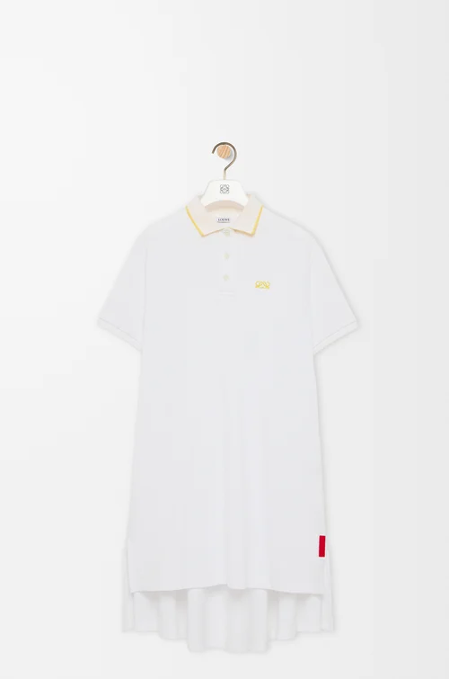 LOEWE Polokleid aus Baumwolle Weiß