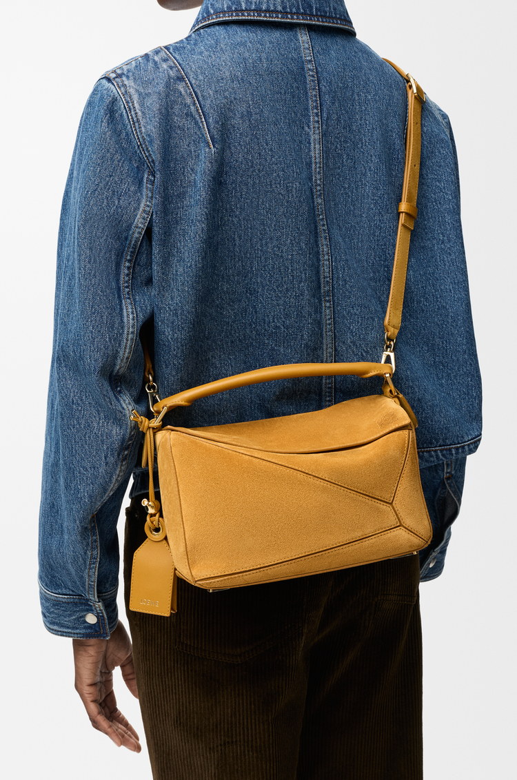 LOEWE 스몰 페더라이트 퍼즐 백 - 스웨이드 오커