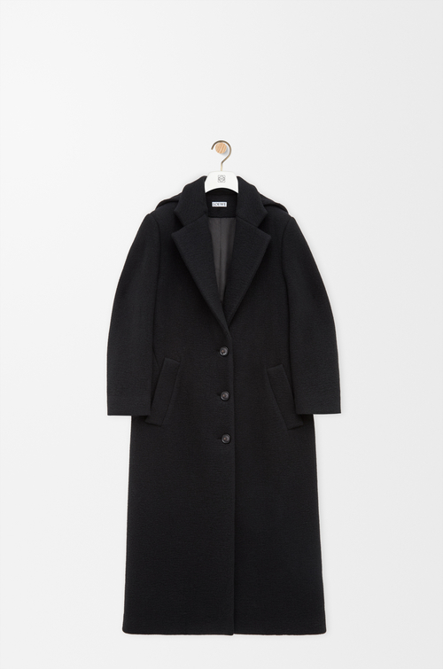 LOEWE Abrigo con capucha en cashmere Negro