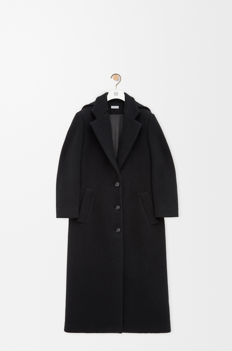 LOEWE Abrigo con capucha en cashmere Negro