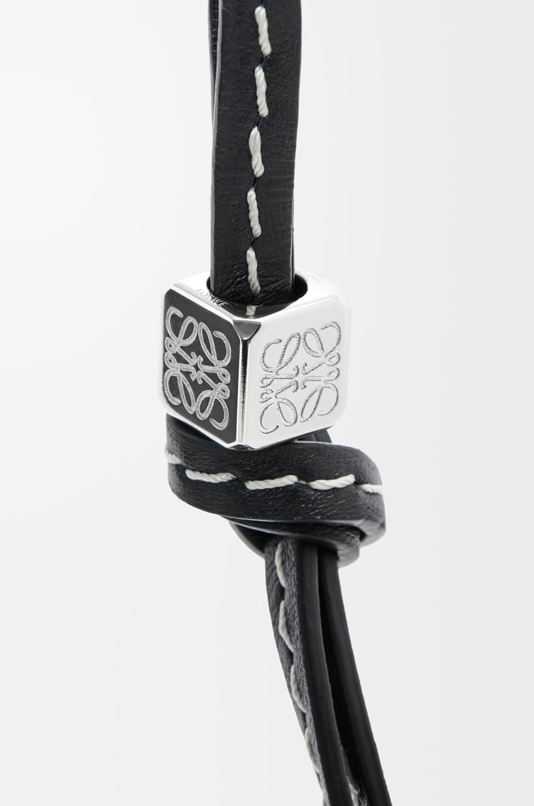 LOEWE Small Anagram strap in calfskin Black/Palladium