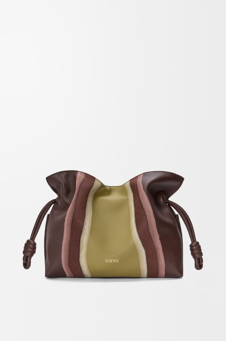 LOEWE フラメンコクラッチ（ナパカーフ） チョコレート/ライトモス