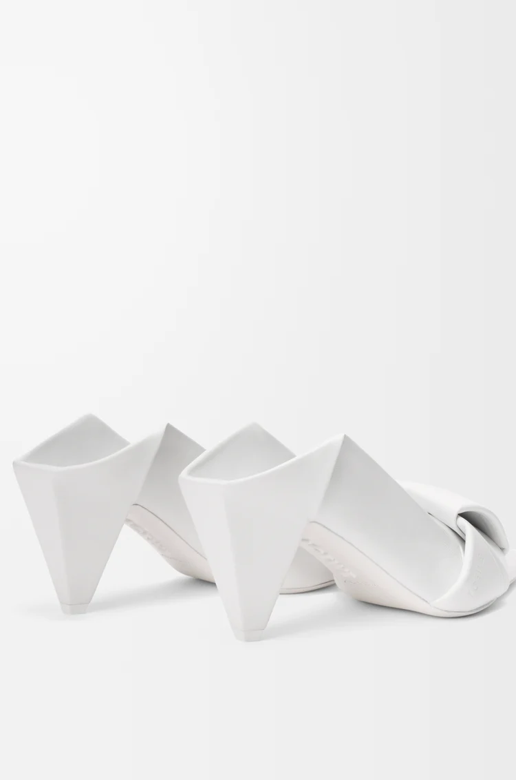 LOEWE Origami flap back pump in lambskin Optic White