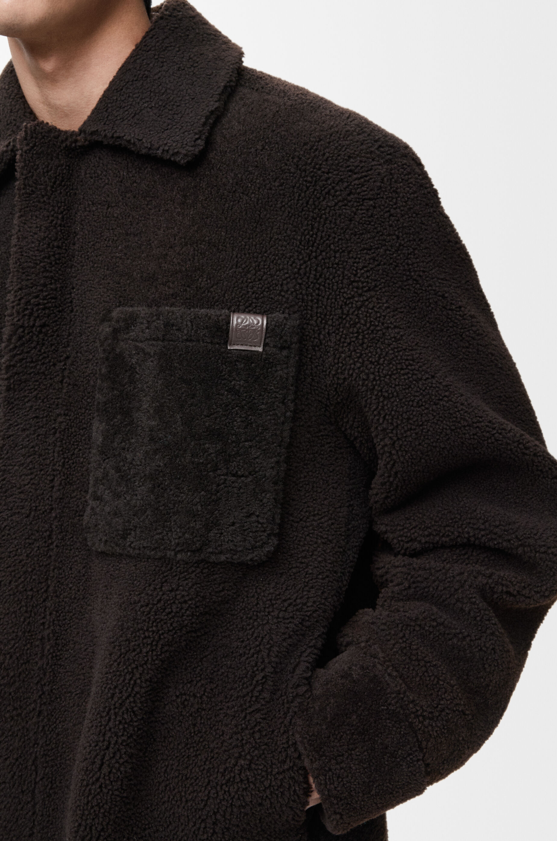 Overshirt in shearling Brown - LOEWE USA Official Website