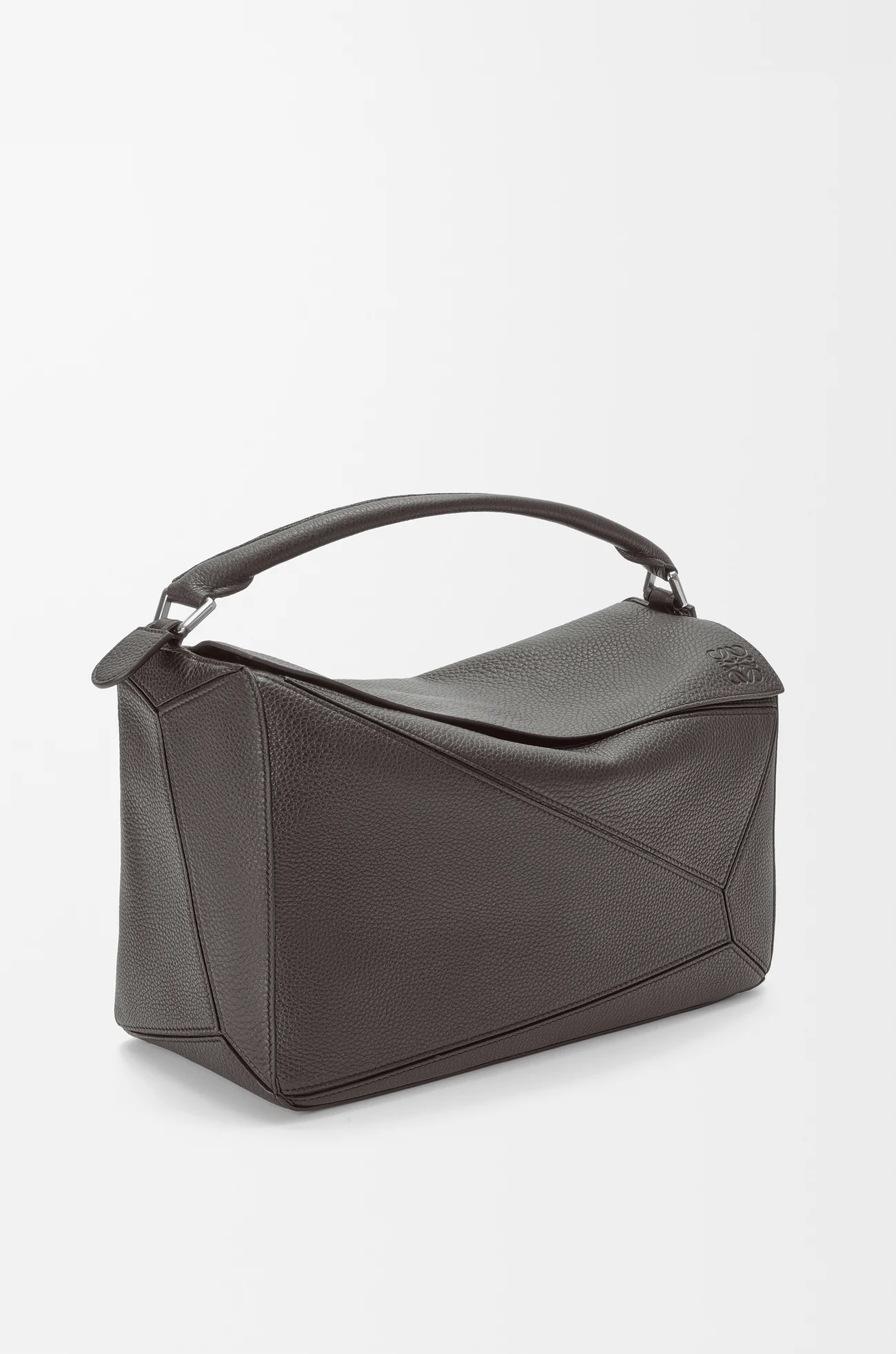 LOEWE Large Puzzle bag in supple grained calfskin Dark Grey