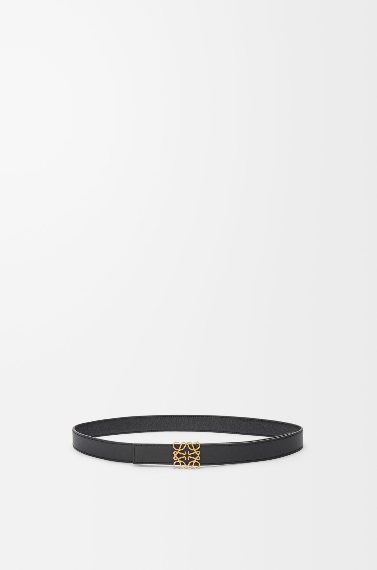 LOEWE Cinturón reversible Anagram en piel de ternera Negro/Dorado