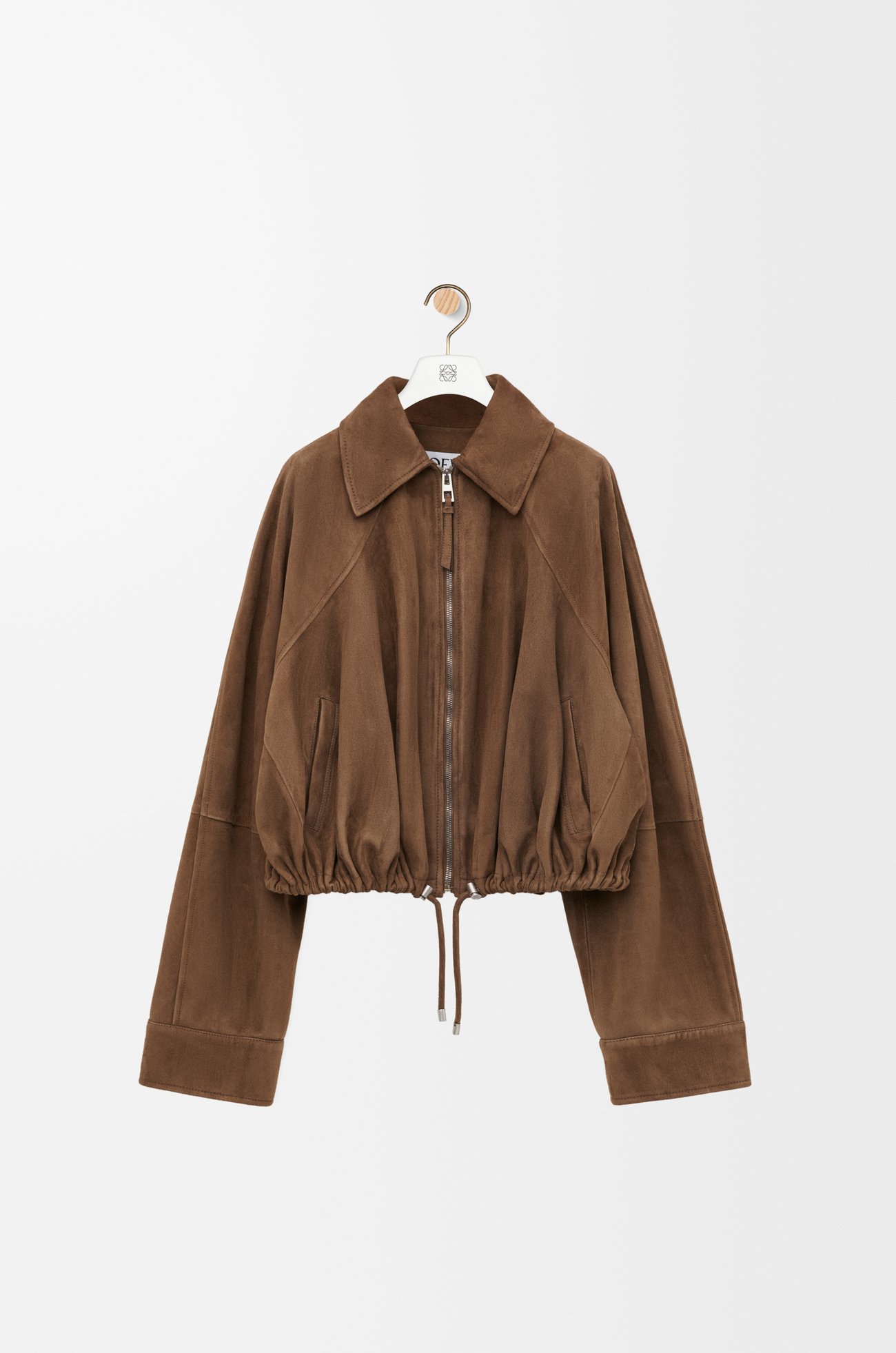 LOEWE Chaqueta globo en ante de piel de cordero Verde Caqui plp_rd