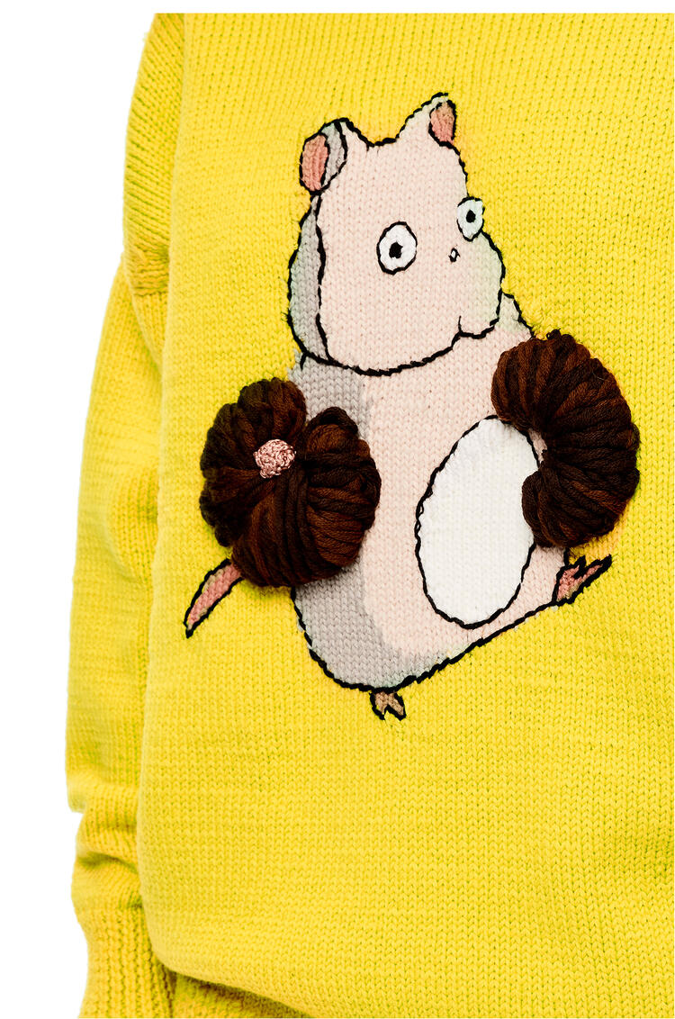 LOEWE Bô mouse sweater in wool Yellow pdp_rd
