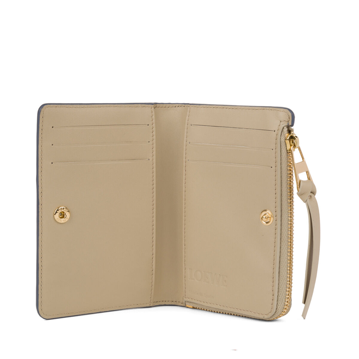 Small Zip Wallet Stone Blue/Ivory LOEWE