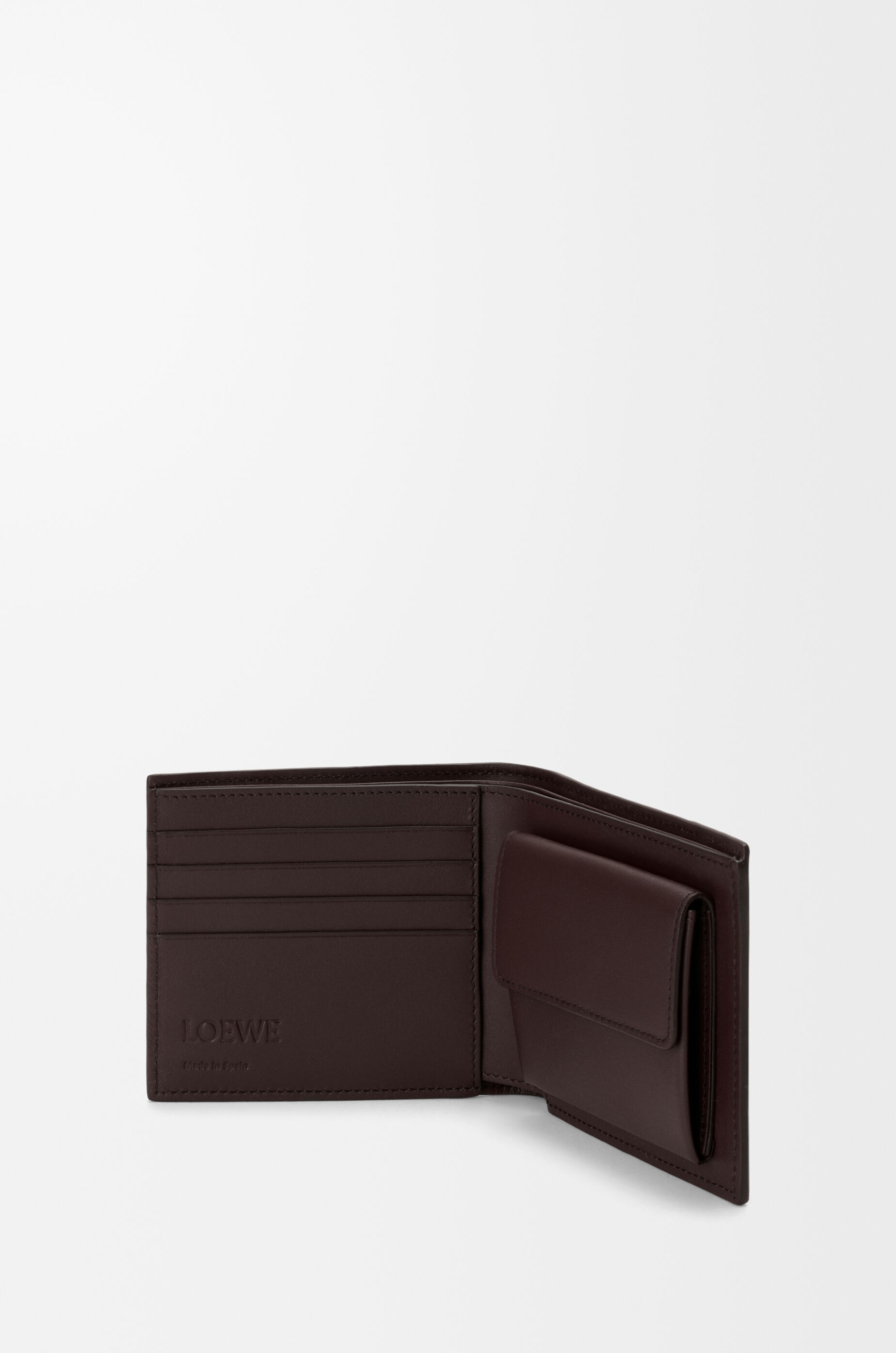 Puzzle bifold coin wallet in supple grained calfskin Brown - LOEWE