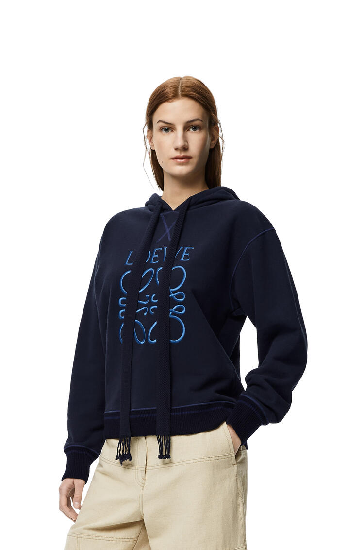 LOEWE Anagram hoodie in cotton Navy Blue